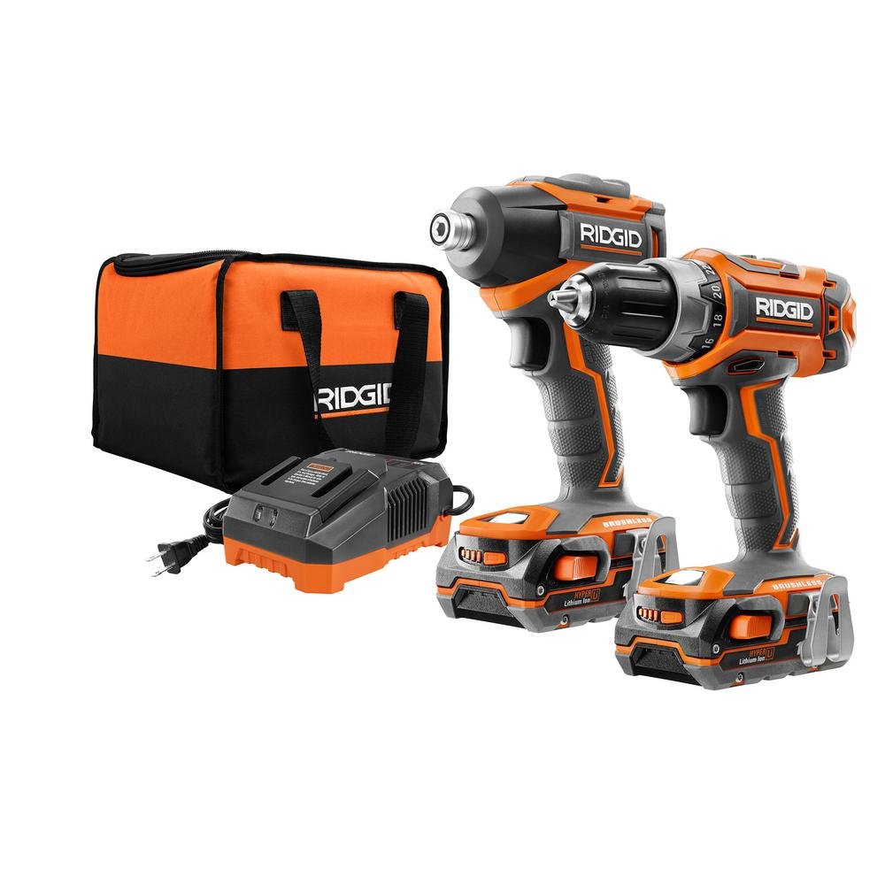 RIDGID R9603 DRILL DRIVER AND IMPACT DRIVER COMBO KIT Wizz