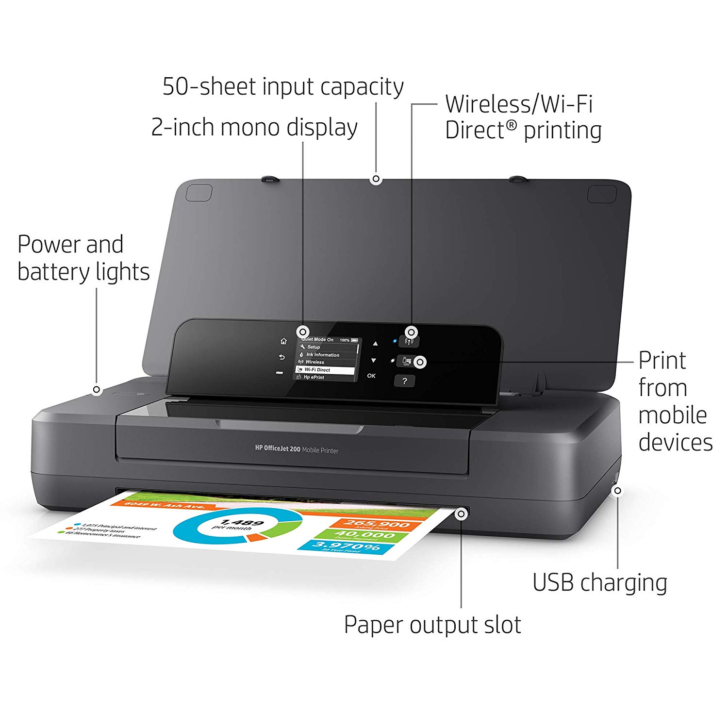 HP OfficeJet 200 Portable Printer with Wireless & Mobile Printing