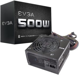 EVGA 500 W1, 80+ WHITE 500W POWER SUPPLY( 100-W1-0500-KR)