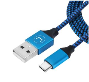 UNNO TEKNO CB4061BL CABLE TYPE C BRAIDED 5FT / 1.5M BLUE