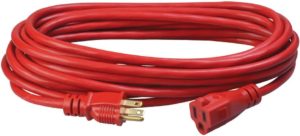 COLEMAN CABLE 02407 14/3 OUTDOOR EXTENSION CORD, 25', RED
