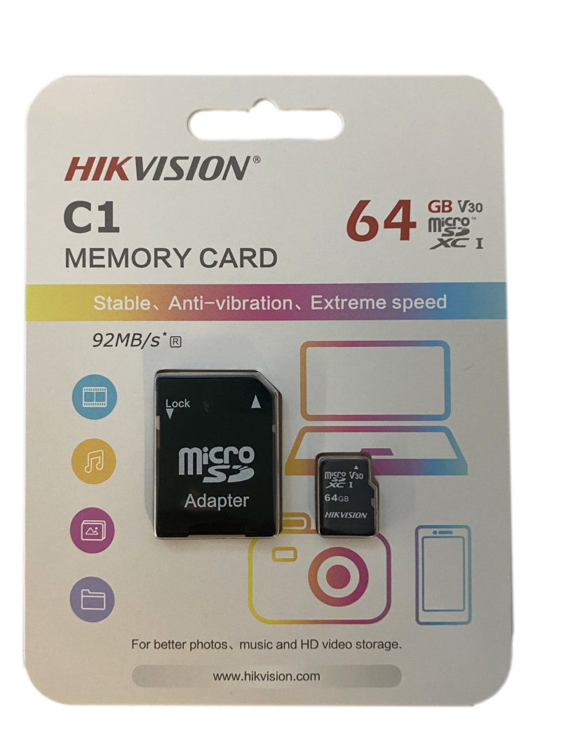 HS-TF-C1(STD)/64GB/ZAZ01X00/OD HIKVISION 64GB MICRO SD CARD CLASS 10