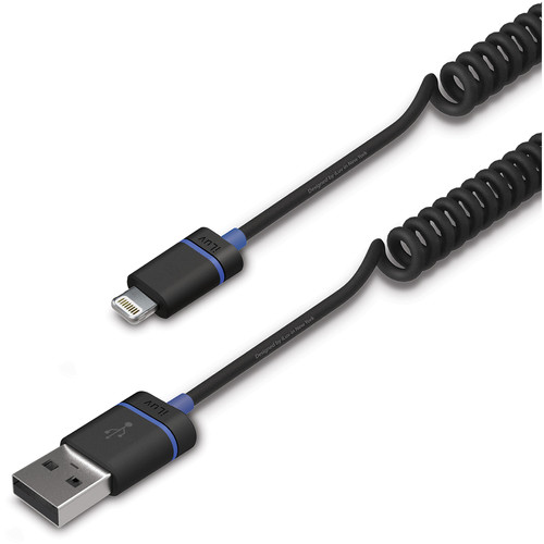 ILUV1196 ICB261BLK PREMIUM COILED 5 FT LIGHTNING CABLE