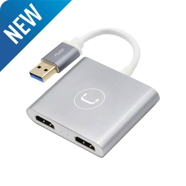 UNNO USB TO DUAL HDMI PORT ADAPTER -HB1102SV