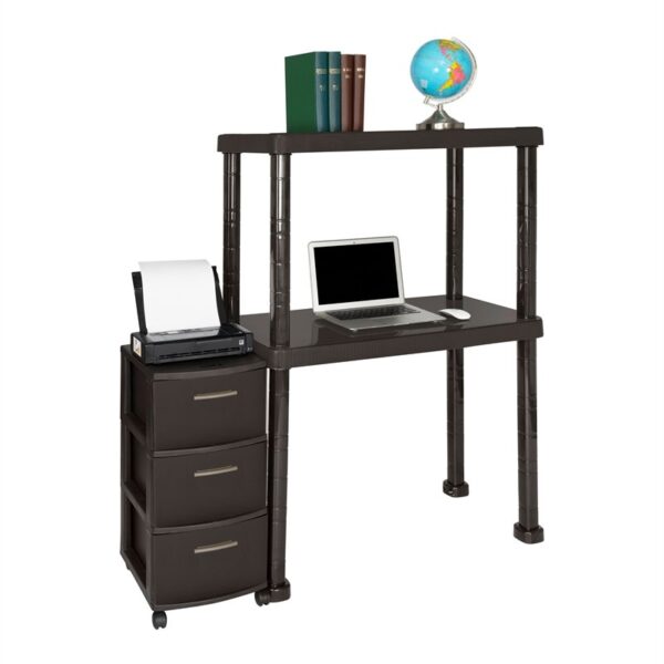 MD-411-WEN MULTI-DESK SET WITH ROLLING STORAGE CART