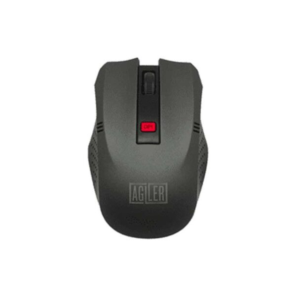 AGILER WIRELESS MOUSE IN BLACK AND RED RUBBER COATING