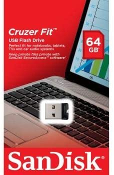 SANDISK CRUZER FIT 64GB USB FLASH DRIVE 2.0 SDCZ33-064G-G35