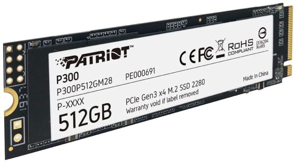 PATRIOT P300P512GM28 P300 512GB M.2 2280 PCIE GEN3 X4 SSD