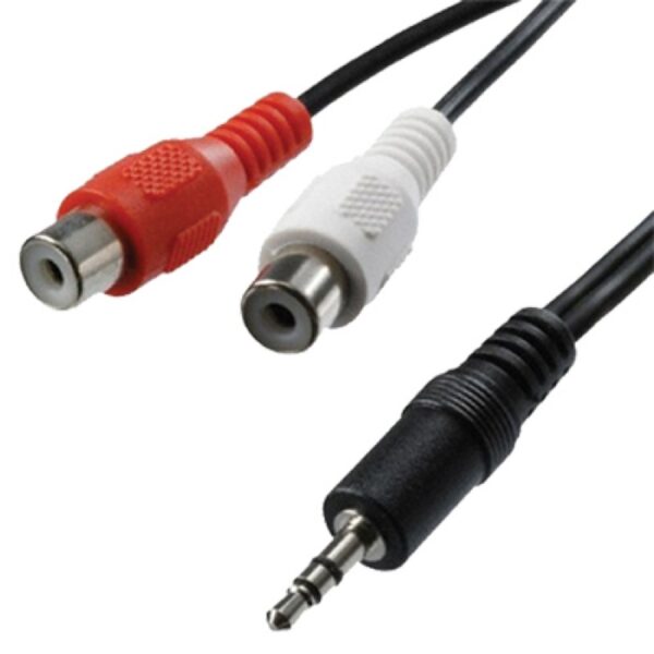 Imexx 3.5 DC JACK TO 2 RCA FEMALE CABLE - IME-14837