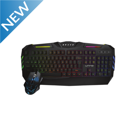 Unno Tekno BRAVE BRV82 - KEYBOARD & MOUSE COMBO FOR GAMING KB6782BK