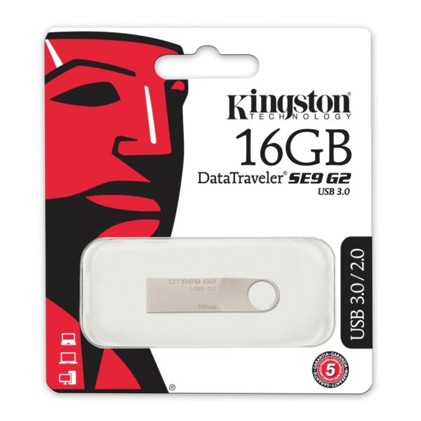 Kingston Digital 16 GB DataTraveler SE9 G2 USB 3.0 Flash Drive (DTSE9G2/16GB)