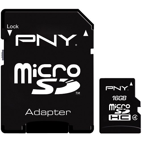 PNY MICRO SD 16GB C4, W/ SD ADAPTER P-SDU16G4-GE