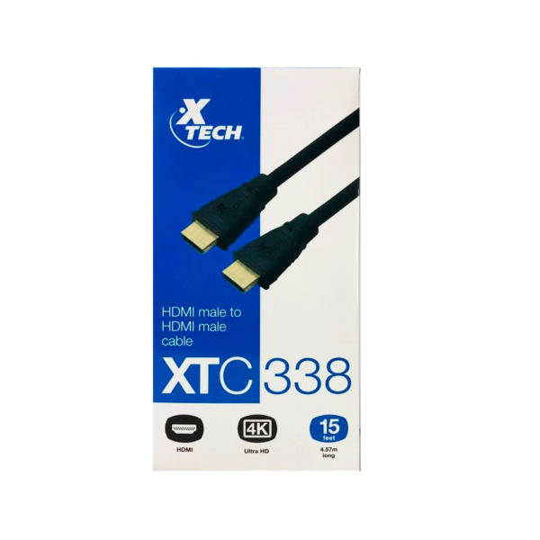 XTECH CABLE - HDMI MALE TO HDMI MALE 15FT XTC-338