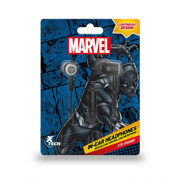 XTECH MARVEL BLACK PANTHER EARPHONES - XTE-M100BP