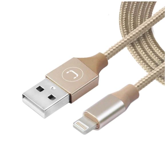 UNNO TEKNO CB4061GD CABLE LIGHTNING BRAIDED 5FT / 1.5M GOLD