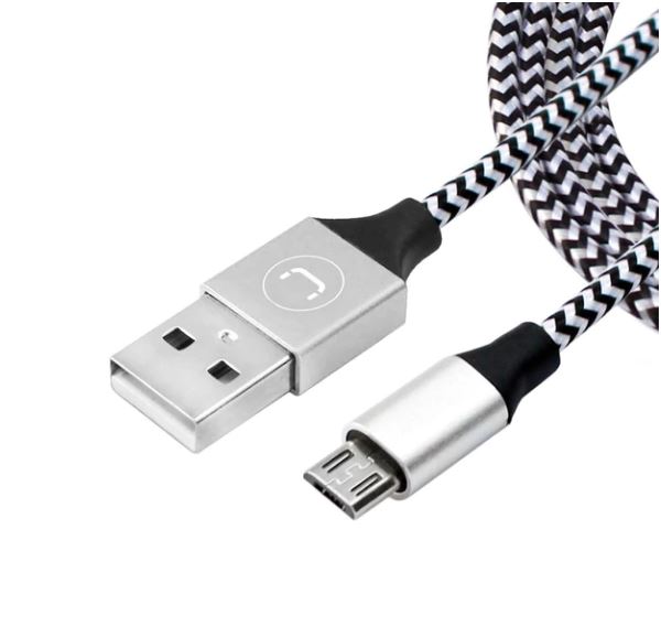 UNNO TEKNO CB4061SV CABLE MICRO USB BRAIDED 5FT / 1.5M SILVER