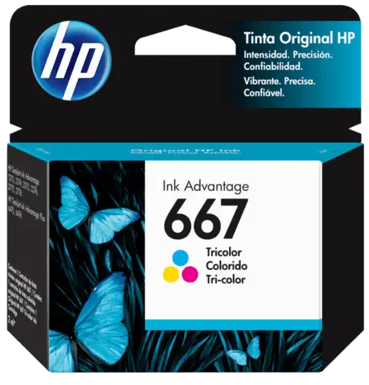 HP 667 TRI-COLOR ORIGINAL INK CARTRIDGE