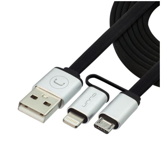 UNNO TEKNO CB4057SV CABLE 2-IN-1 LIGHTNING & MICRO USB 1M / 3FT