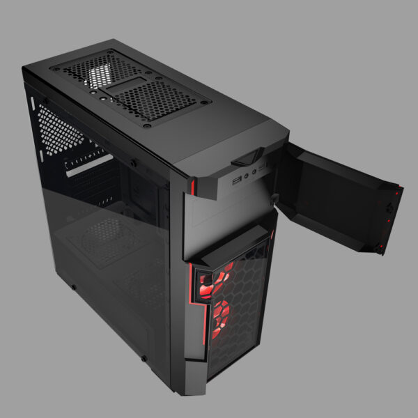 AZZA 211G CRIMSON (LED) AZZA GAMING CASE MID ATX